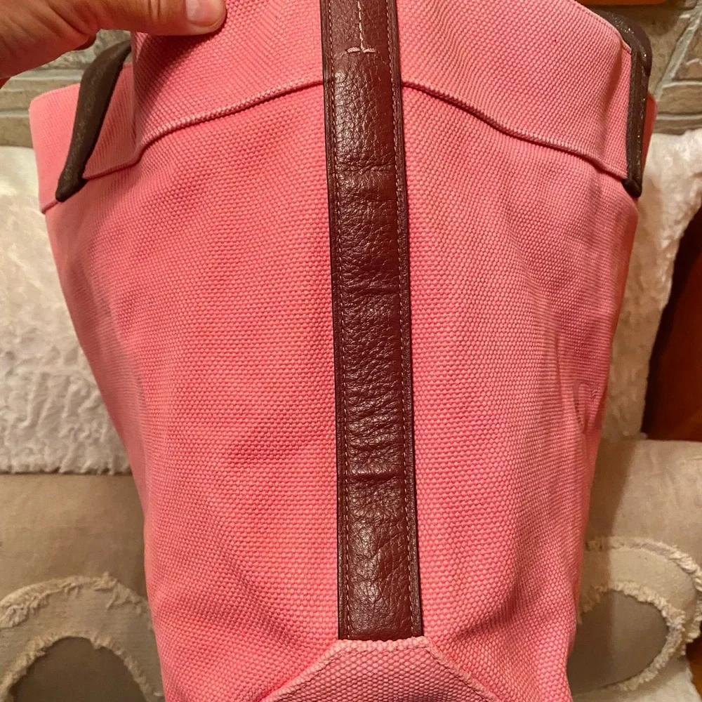Coach Pink and Brown Leather Tote Bag - Picture 6 of 11